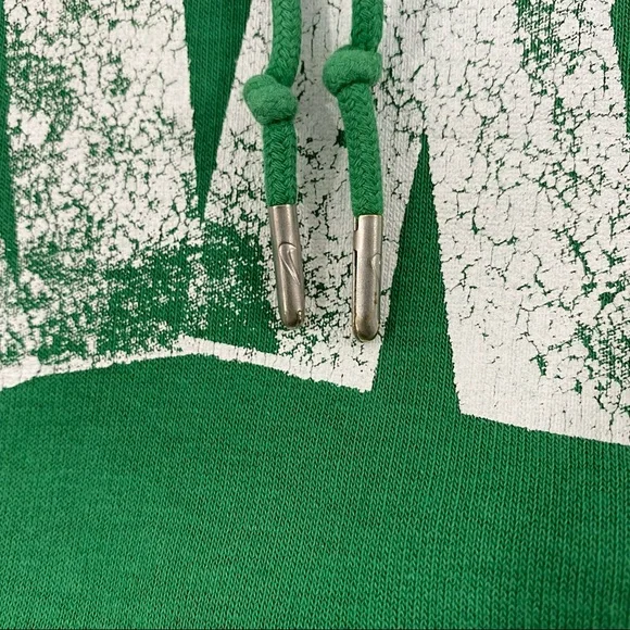 Nike Sweater Adult L Pullover Green Swoosh Spell Out Hoodie Sweatshirt Mens - Picture 5 of 13